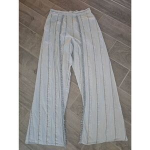 Women's‎ Anthropologie Raga Palazzo Beach Pants Light Blue Metallic Silver Black